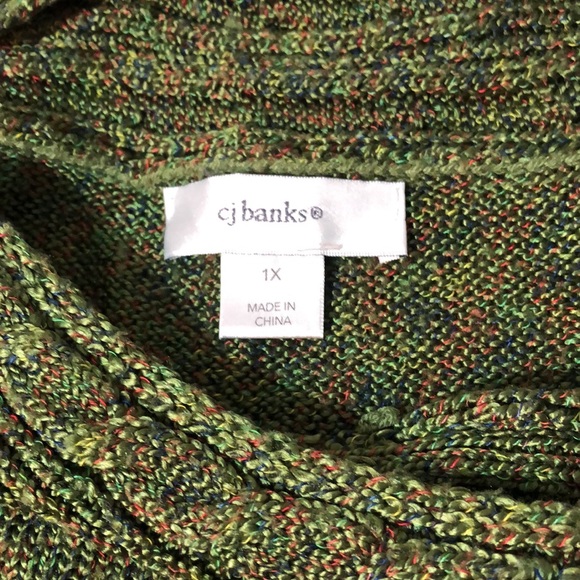 CJ Banks Green Knit Sweater Size 1X - Picture 4 of 8